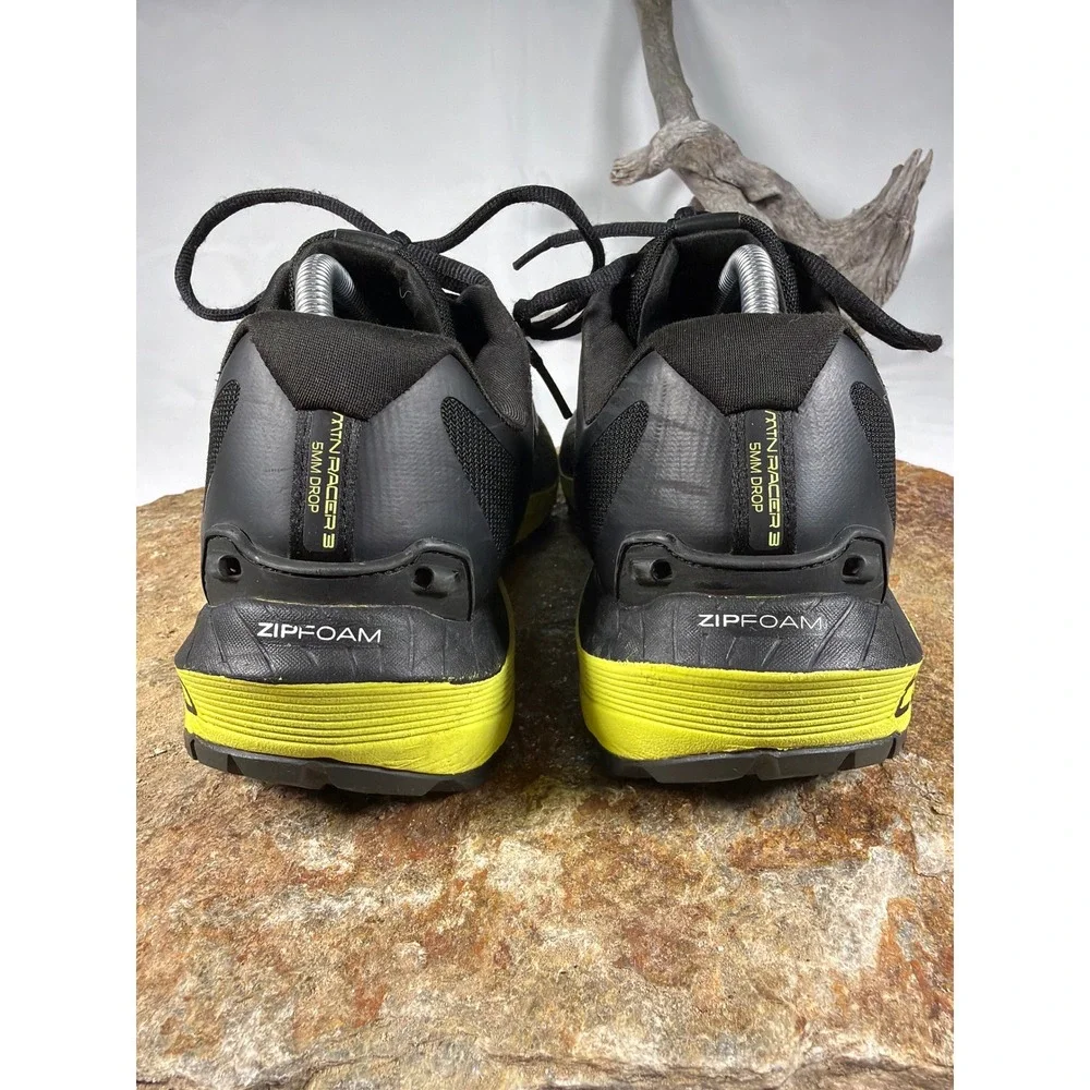 Topo Athletic MTN Racer 3 Mens Black Yellow Trail Running Shoes Vibram US 10.5